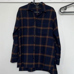 Madewell Flannel Oversized Ex-Boyfriend Shirt in Forbell Plaid NC808
